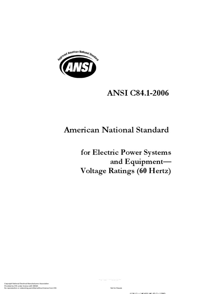 Ansi c84 1 2006 pdf electricity electrical engineering
