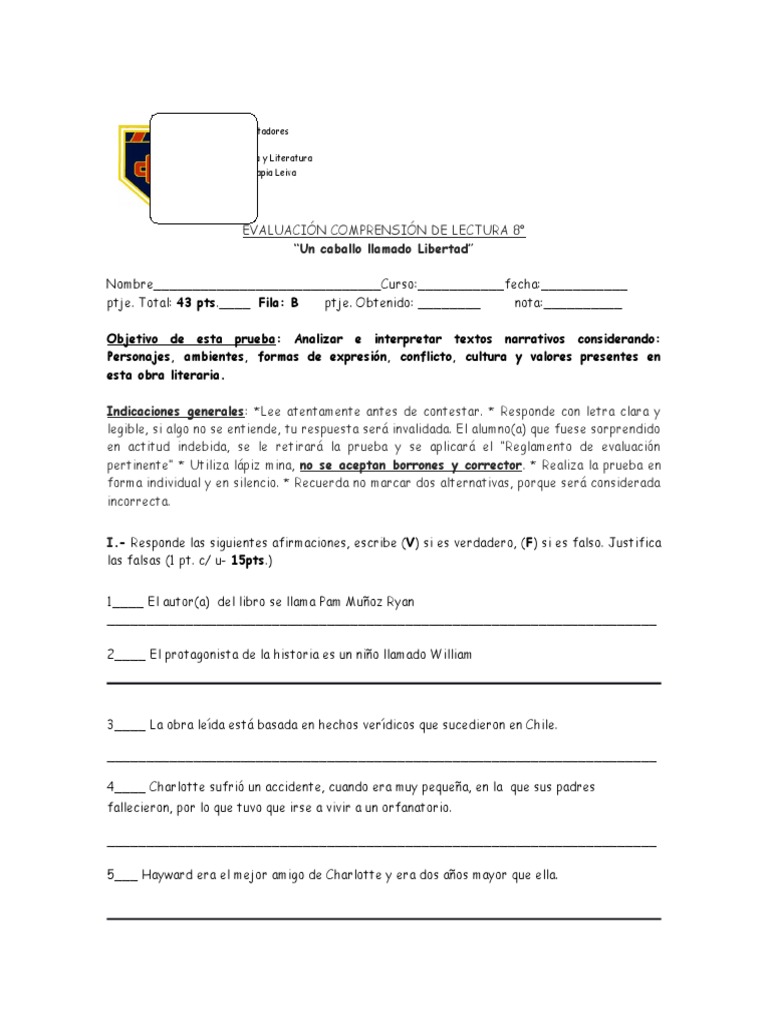 Fila BUn Caballo llamado Libertad8°