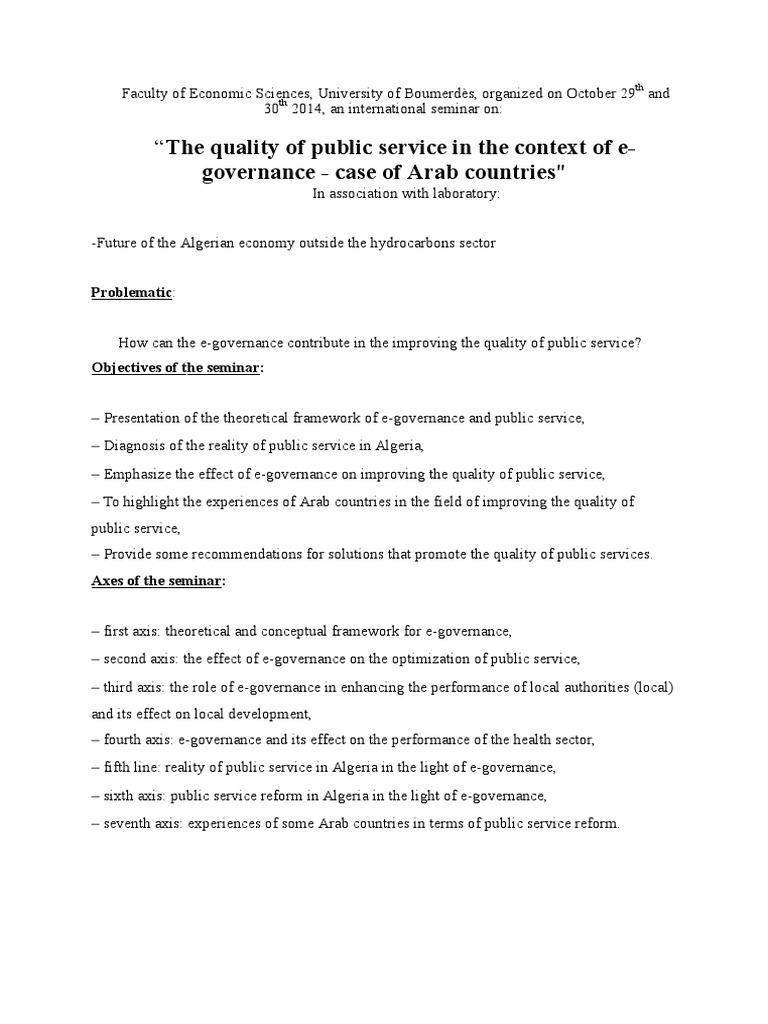 The Quality of Public Service in The Context of E-Governance - Case of ...