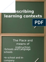 Describing Learning Contexts