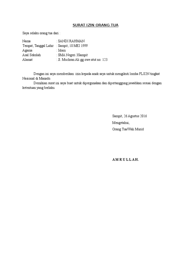 Download 79+ Contoh Surat Surat Izin Sekolah Islam Gratis Terbaru