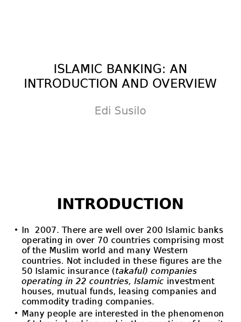 Overview of Islamic Banking Systems | PDF | Islamic Banking And Finance ...
