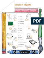 Classroom Objects: Match The Objects With The Words. Colour