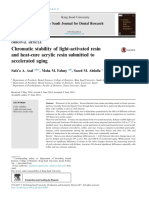 Chromatic Stability of Light-Activated Resin and Heat-Cure Acrylic Resin Submitted To Accelerated Aging