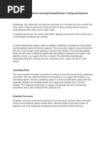 DEALLOYING (Selective Leaching/ Demetalification, Parting and Selective Corrosion)