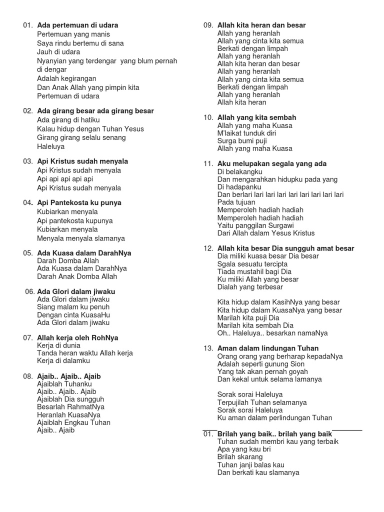 Lagu Pantekosta Lama Pdf