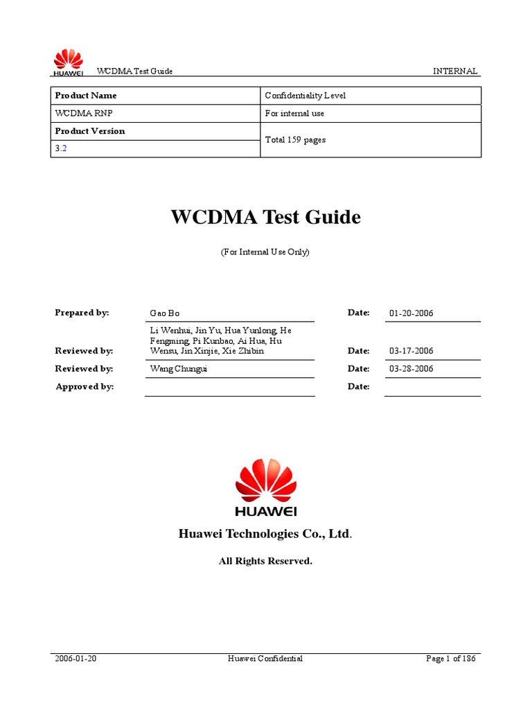 WCDMA Internal Test Guide 2006 | PDF | High Speed Packet Access ...