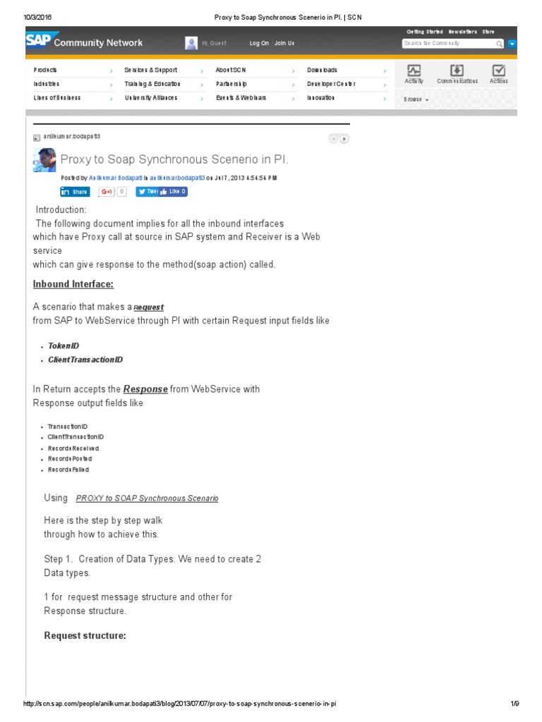 Proxy To Soap Synchronous Scenerio in PI PDF | PDF | Web Service ...