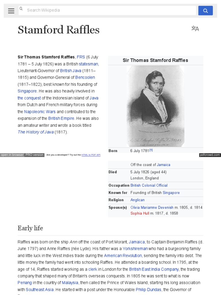 Sir Thomas Stamford Raffles: Legacy | PDF | Travel | Classics