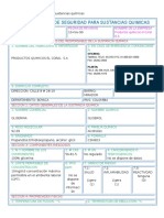 Hoja de Seguridad para Sustancias Quimicas