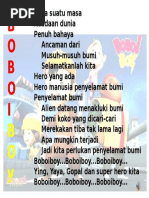 Lirik Lagu Boboiboy Pdf