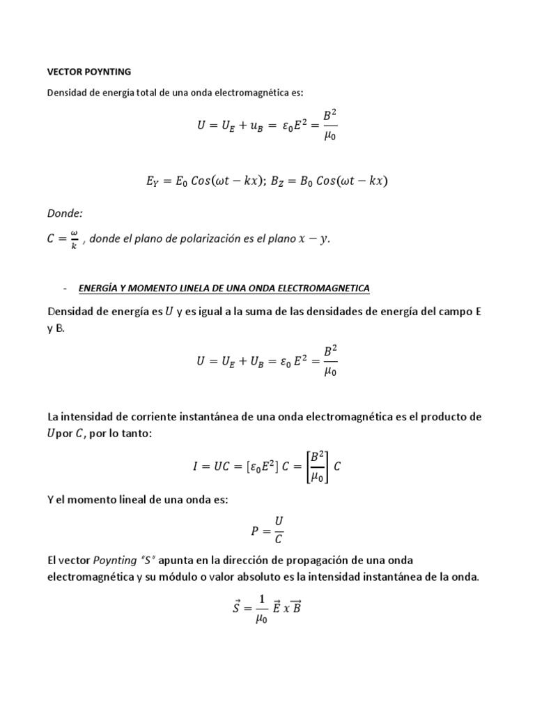 Vector Poynting | PDF | Radiación electromagnética | Olas