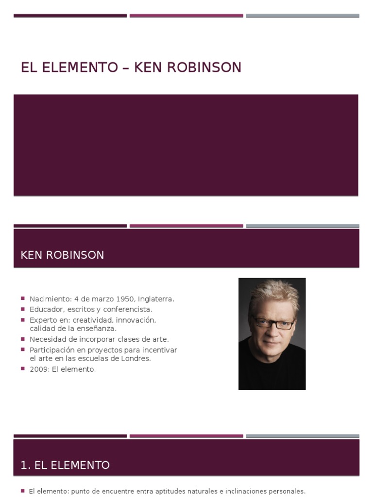El Elemento - Ken Robinson | PDF | Creatividad | Conceptos psicologicos