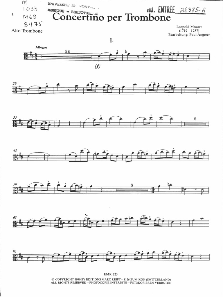 Alto Trombone Concerto Mozart L.