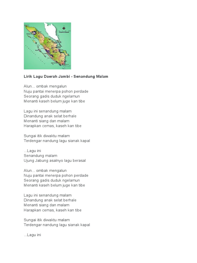 Lirik Lagu Daerah Jambi س Docx