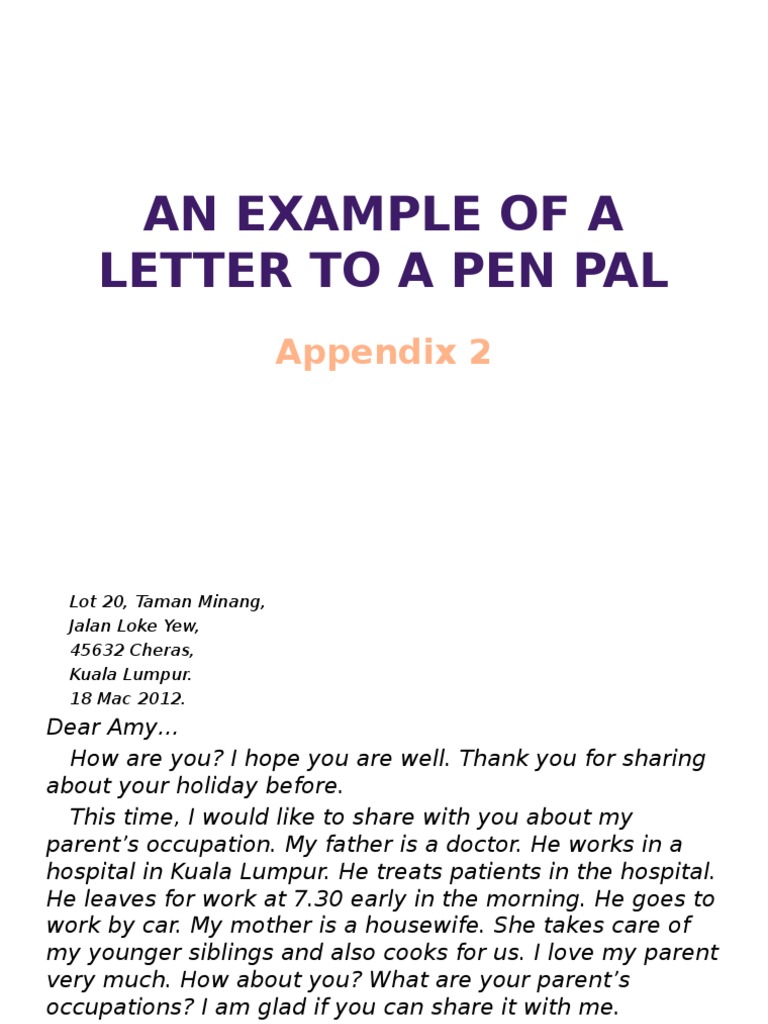 Pen Pal Letter Examples and Replies | PDF