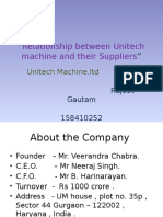 Relationship Between Unitech Machine and Their Suppliers