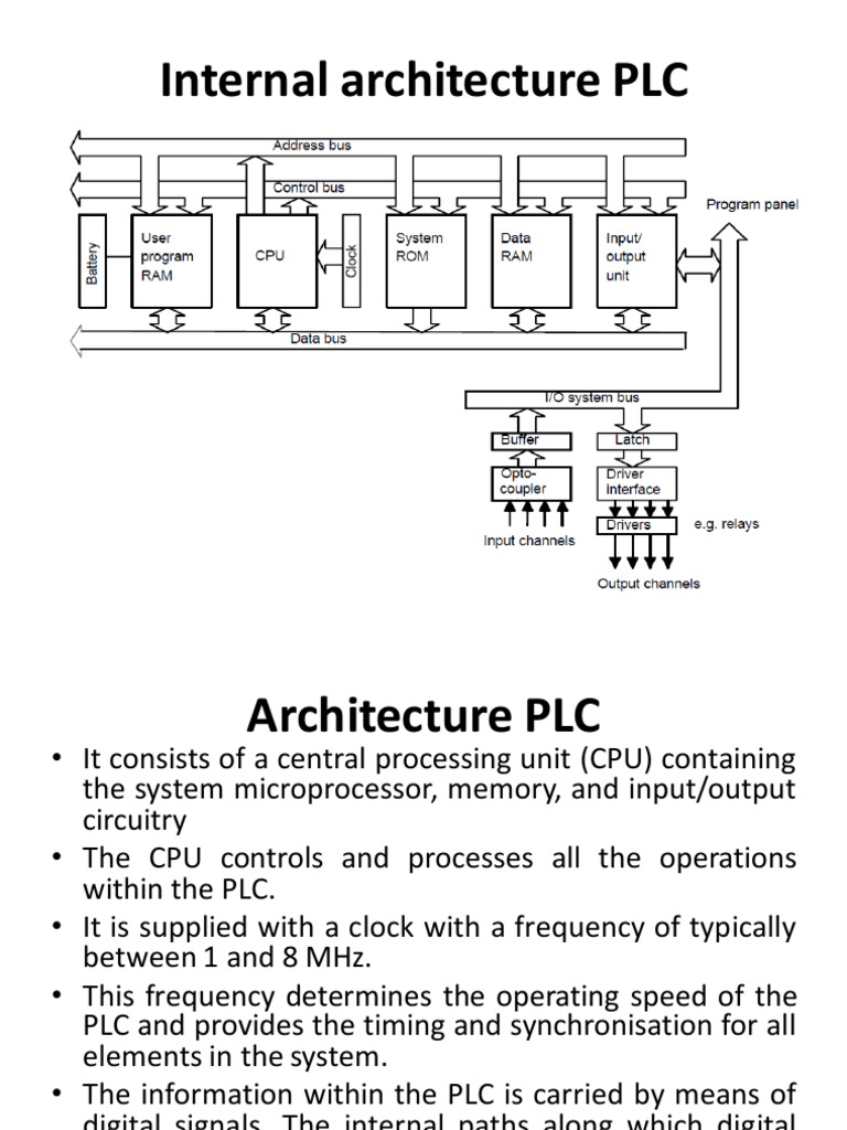 Plc architecture central processing unit computer data storage