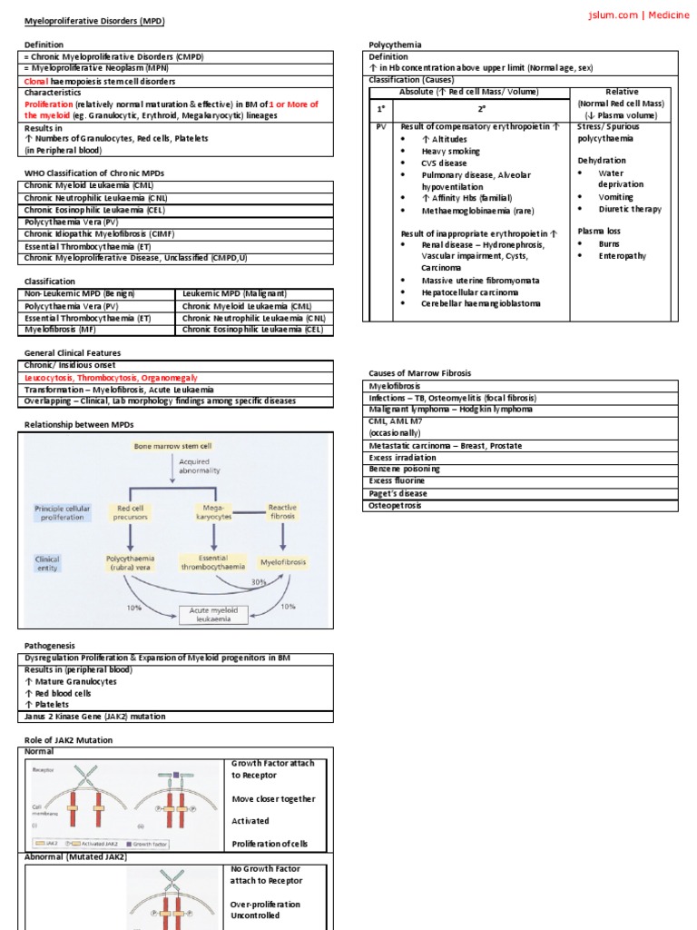 Overview of Myeloproliferative Disorders | PDF | Blood | Medical ...