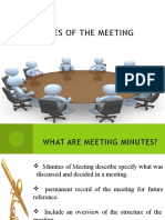 Minutes of Meeting