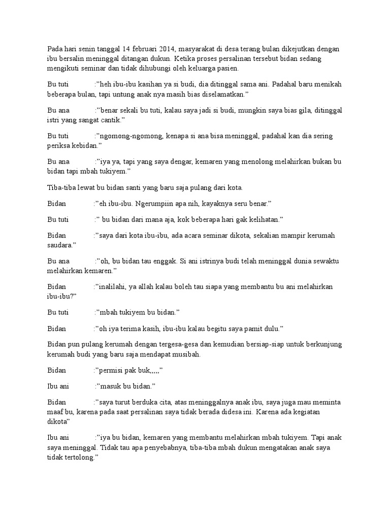 Contoh Naskah Role Play | PDF