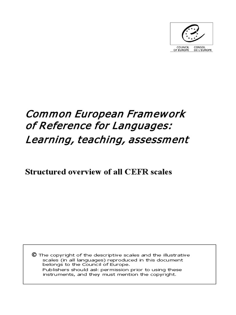 Overview CEFRscales en | PDF | Conversation | Vocabulary