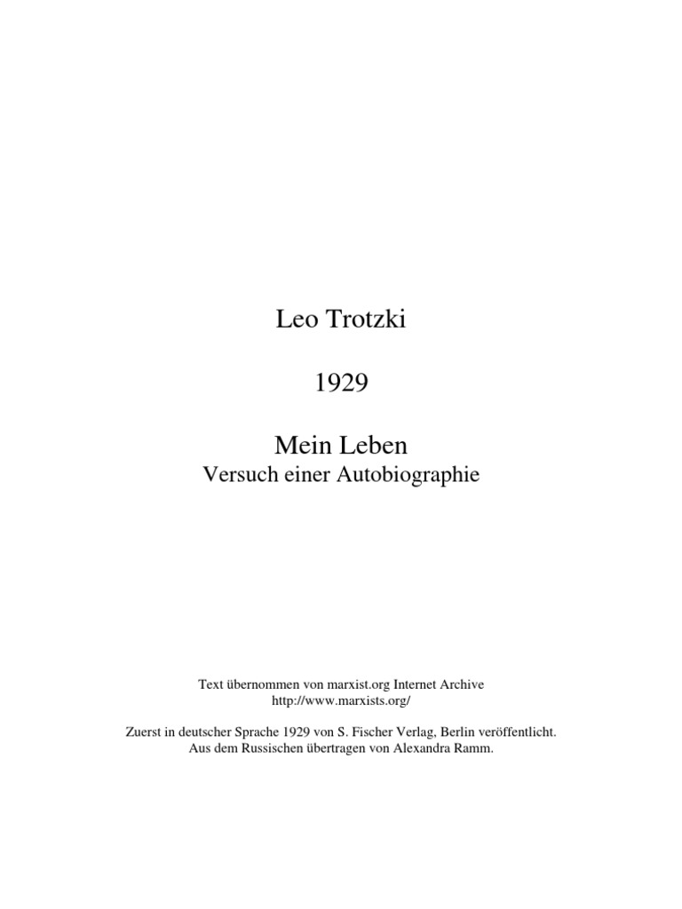 Trotzki Mein Leben | PDF