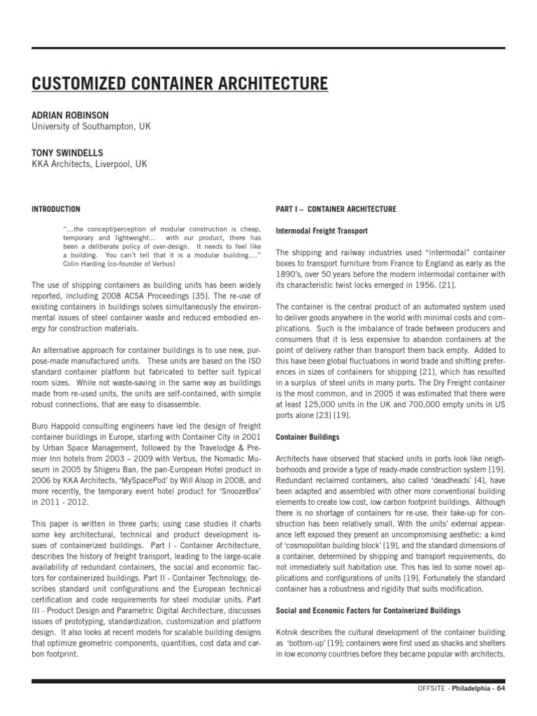 Container Architecture in Europe | PDF | Building Insulation | Noise