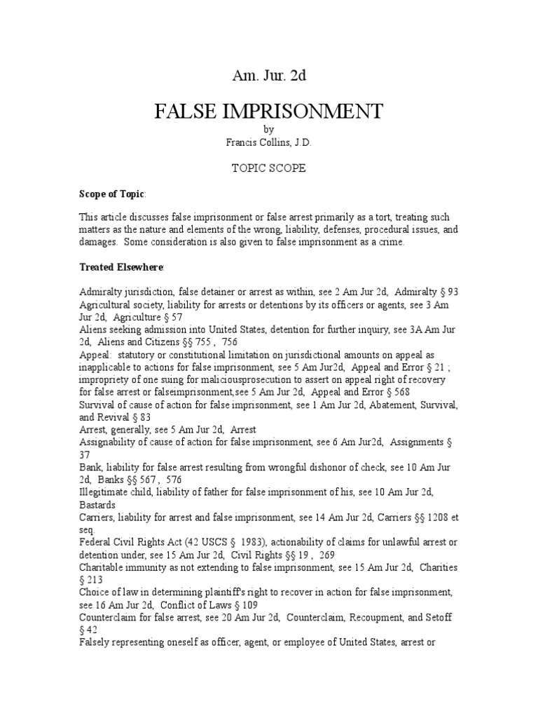 am-jur-false-imprisonment-pdf-negligence-malicious-prosecution