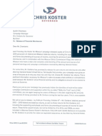 Koster Campaign Letter Suspending MO GOVDebate Negotiations