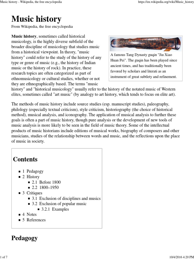 Music History PDF Musicology Entertainment
