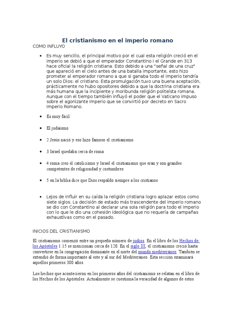 Cristianismo: Religión Oficial de Roma | PDF | Constantino el grande ...
