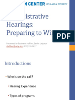 Administrative Hearings - Preparing To Win