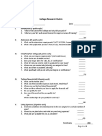 t06 Post Secondary Research Rubric