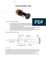 Photomultiplier Tube Assignment