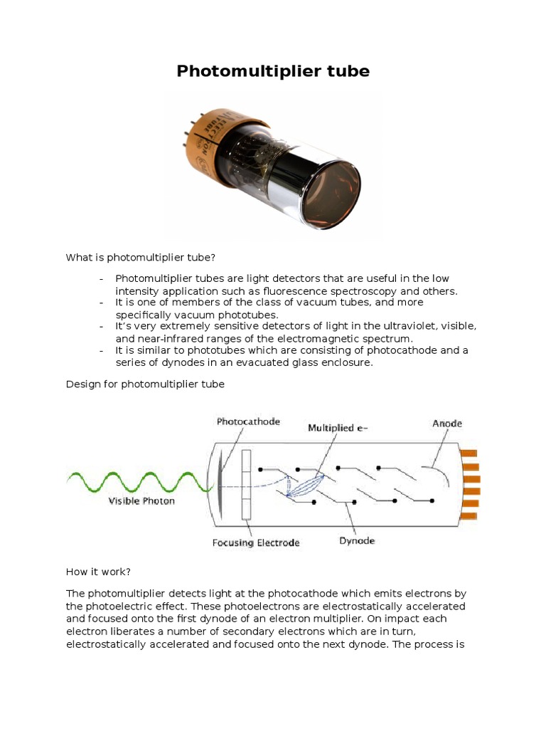 Photomultiplier Tube Assignment | PDF