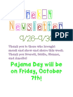 Newsletter September 26th-30th