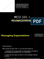 MCO 101 Organizational Strategy
