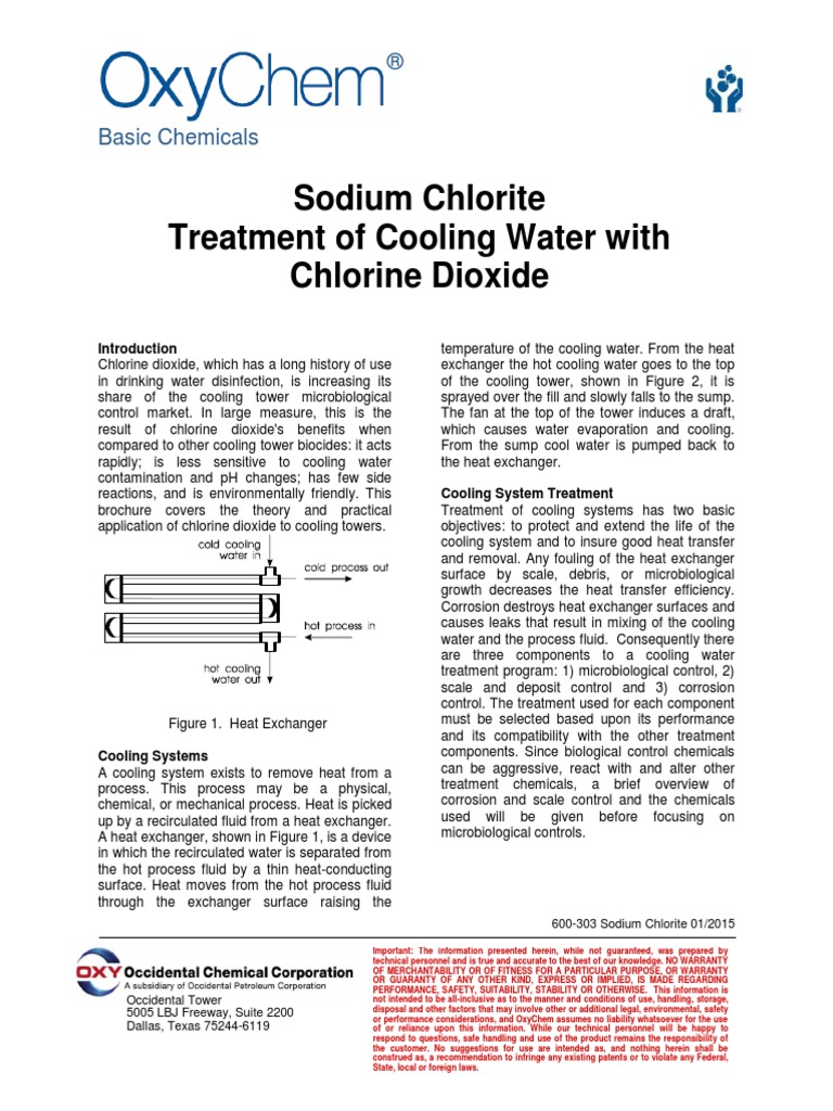 The Treatment of Cooling Water With Chlorine Dioxide Corrosion Chlorine