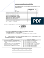 Exercícios Sobre Gramática 6º Ano