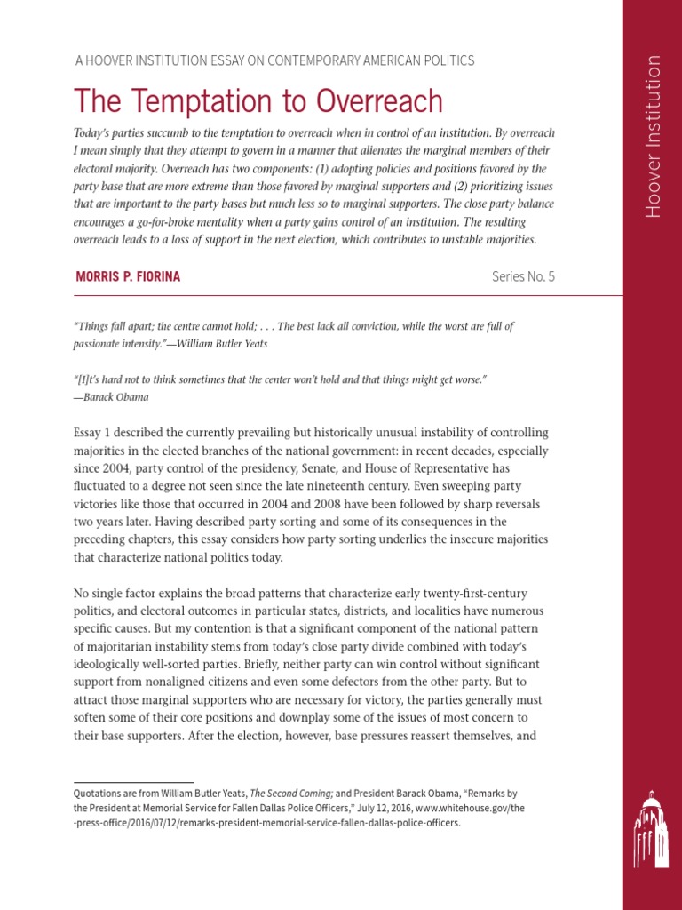 The Temptation To Overreach | PDF | Democratic Party (United States ...