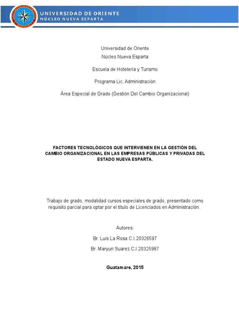 Factores Tecnológicos en Cambio Organizacional | PDF | Gestión del ...