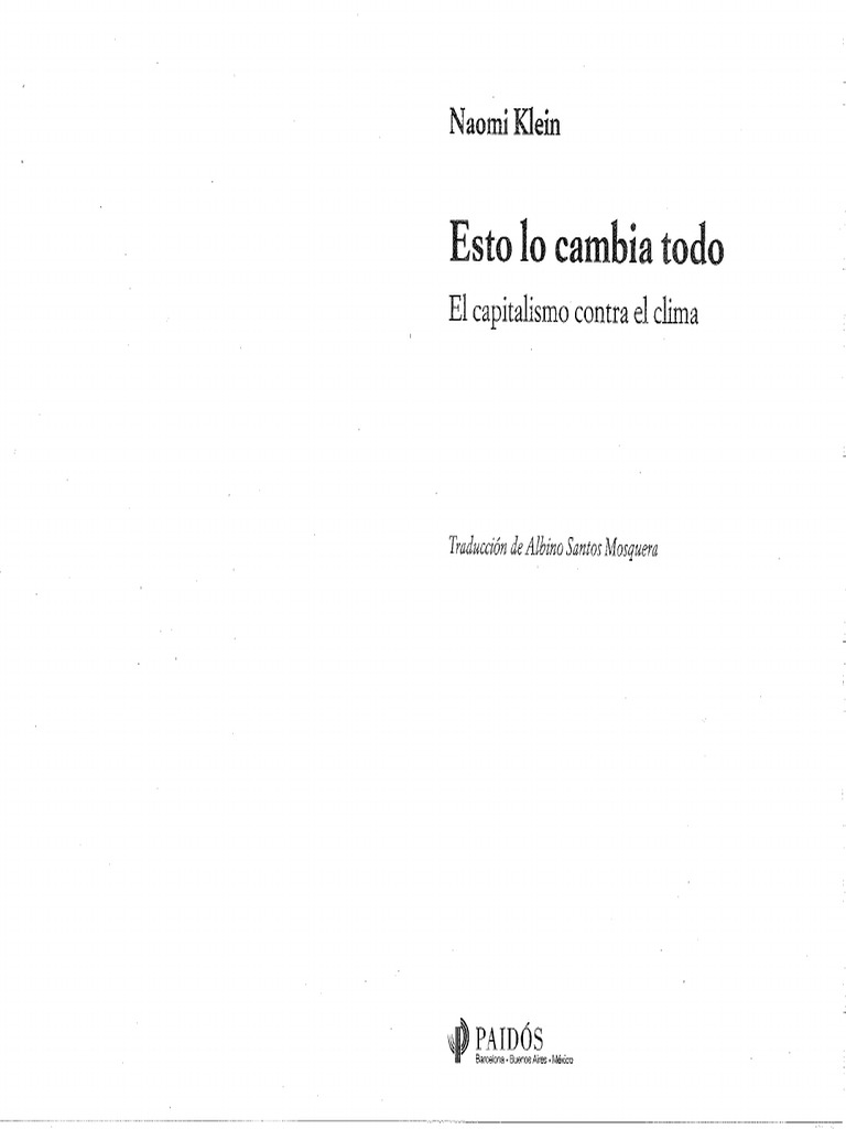 Naomi Klein - Esto Lo Cambia Todo (RESALTADO) PDF | PDF