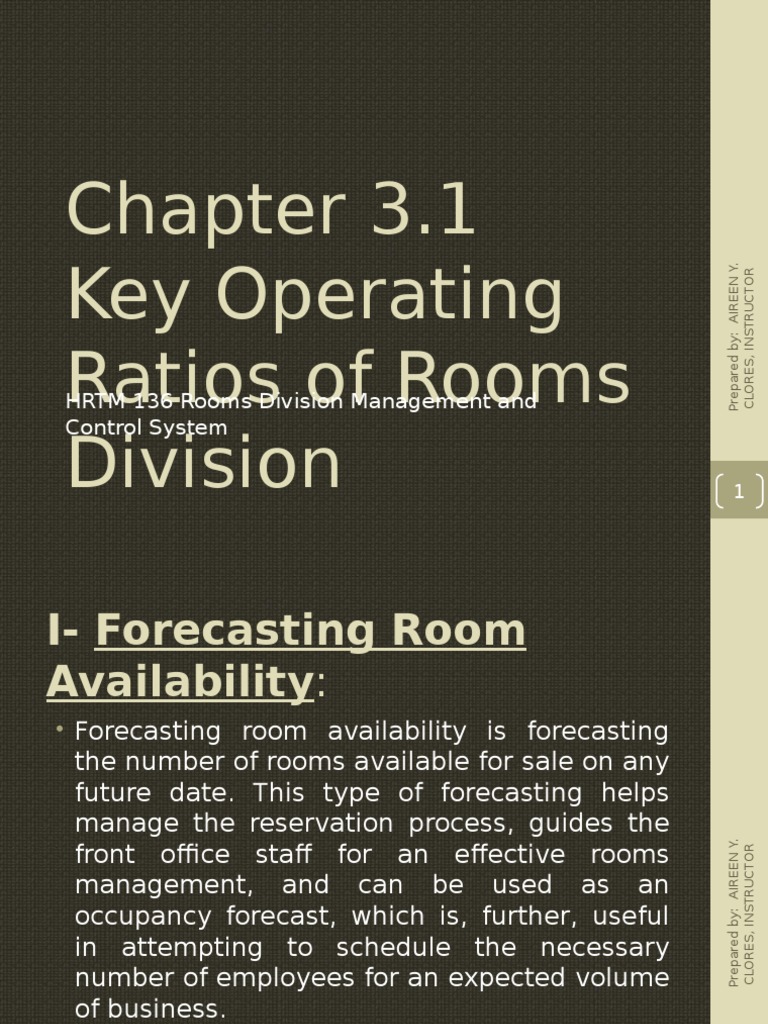 Rooms Division Key Operating Ratios | PDF | Forecasting | Revenue