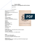 Curso-Taller: Historia, Identificación y Catalogación Del Ex Libris