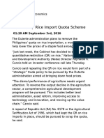 PH to Scrap Rice Import Quota Scheme