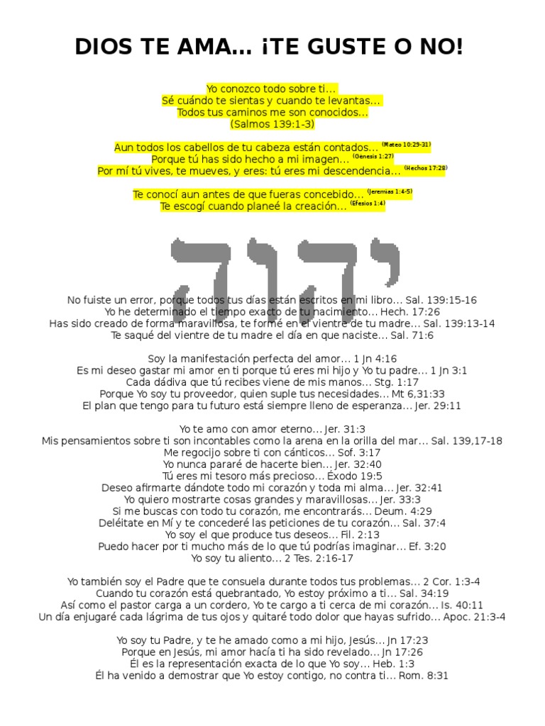 Dios Te Ama | PDF | Contenido bíblico | Creencia religiosa y doctrina