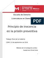 El Principio de Presunción de Inocencia en La Prisión Preventiva