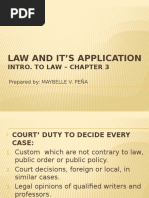 Law and It'S Application: Intro. To Law - Chapter 3