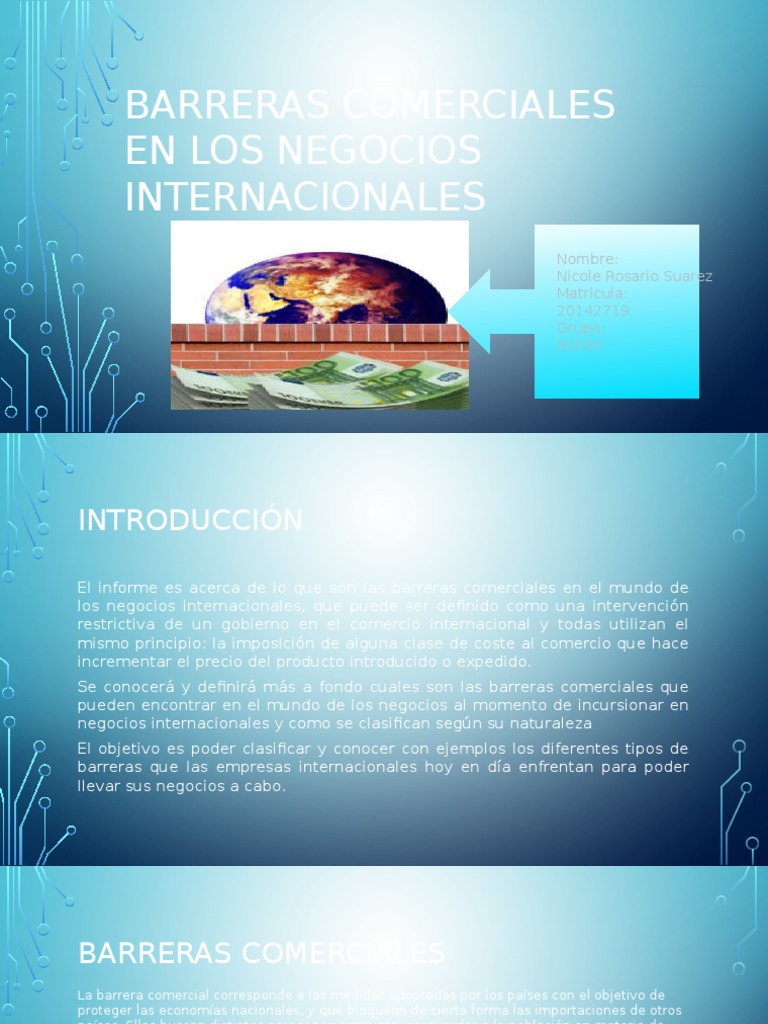 Barreras Comerciales en Los Negocios Internacionales El comercio internacional Business